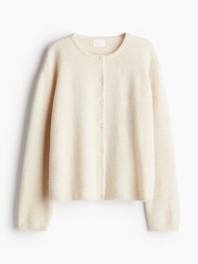 H&M Cardigan Cream White Wool Knit S